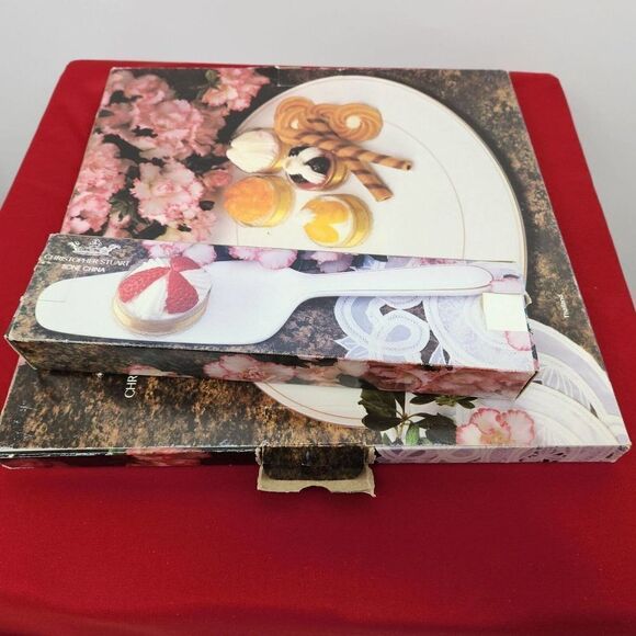 Christopher Stuart Cake Platter w/Server Royal Gold Bone China Cookie Plate - Picture 4 of 10